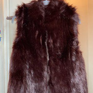 Fabulous Furs Brown Faux Fur Vest XS